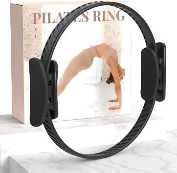 JKSHMYT Pilates Ring Fitness Circle for Women, Pilates Equipment 14.5" Home Magic Exercise Workout, Better me Pilates Essentials Starter Set for Beginners Toning Inner Thighs, Arms and Core