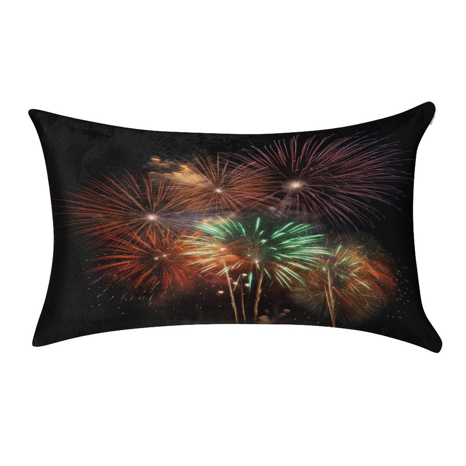 VstaDank Splendid Fireworks Throw Pillow Cover 12"×20" Ultra Soft Pillowcase Cozy Lumbar Pillow Shell Gold Velvet Exquisite Decorative Cushion Sham Protector for Couch Sofa Bedroom