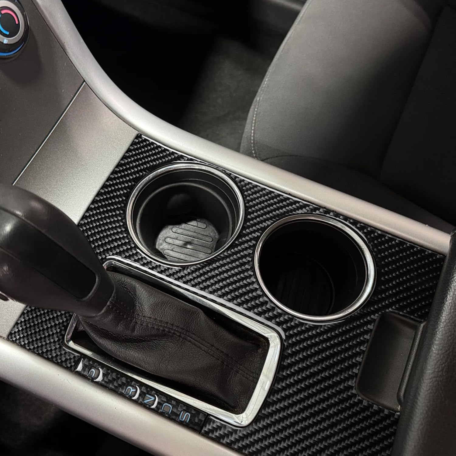 Premium Carbon Fiber Compatible with Ford Edge 2011-2014 2012 2013 SEL/Limited/SE/Sport Accessories Car Center Console Gear Shift Panel Kit Cover Interior Trim Sticker Decal Black 2PCS