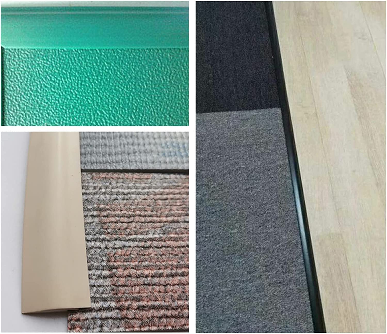 Tira divisora plana para suelos de alfombra a baldosa, tiras de cubierta de umbral de 6 mm, borde flexible, borde de suelo, solución de tratamiento de suelos