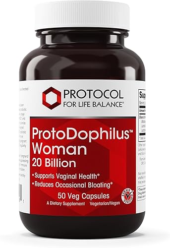 PROTOCOL FOR LIFE BALANCE Proto Dophilus Woman - 20 mil millones - Probióticos para la salud intestinal - Apoya la salud vaginal y el alivio de la