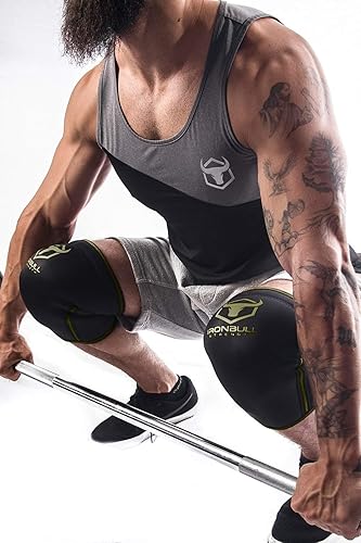 Miniatura 7 de Par de rodilleras de  pulgadas (7mm) para levantar pesas (IPF, USAPL, USPA, IPL, IWF y USAW), soporte de compresión de alto rendimiento para