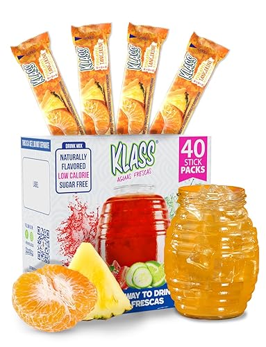 Klass Aguas Frescas Piña y mandarina, 40 paquetes de piña (el embalaje puede variar)