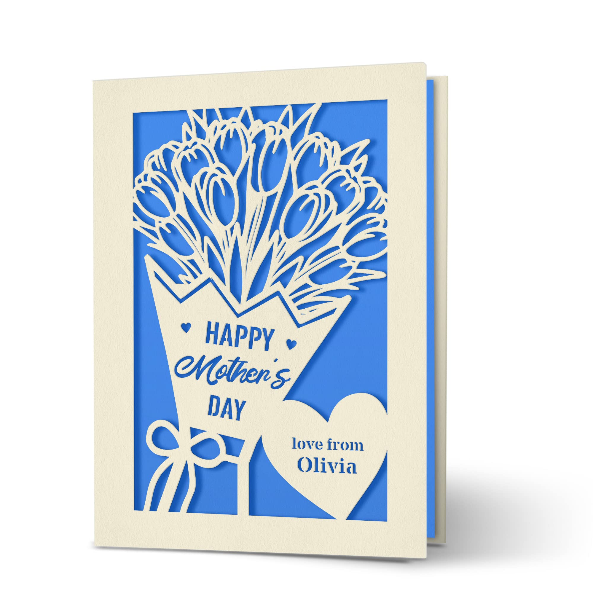 Personalised Mothers Day Card Mothers Day Gifts Card for Mum from Daughter Son Mother's Day Card Mum Gifts for Women Her Mum Grandma Mom Mama Mummy Grandmother with Envelope(Blue)