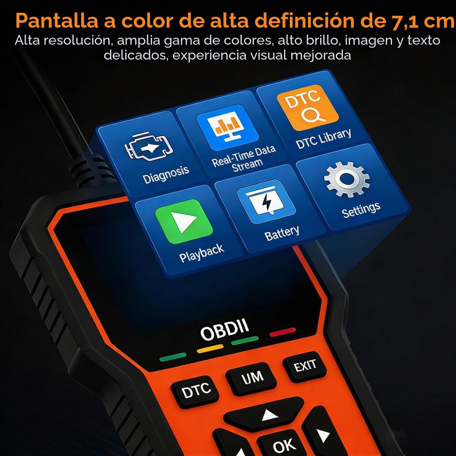 OBD2 Diagnóstico Coche para Peugeot 206 207 207CC 301 307 308 308CC 308SW 408 508 607 2008, Detector Fallas for Automóviles Lector de Códigos de Error Datos en Tiempo Real