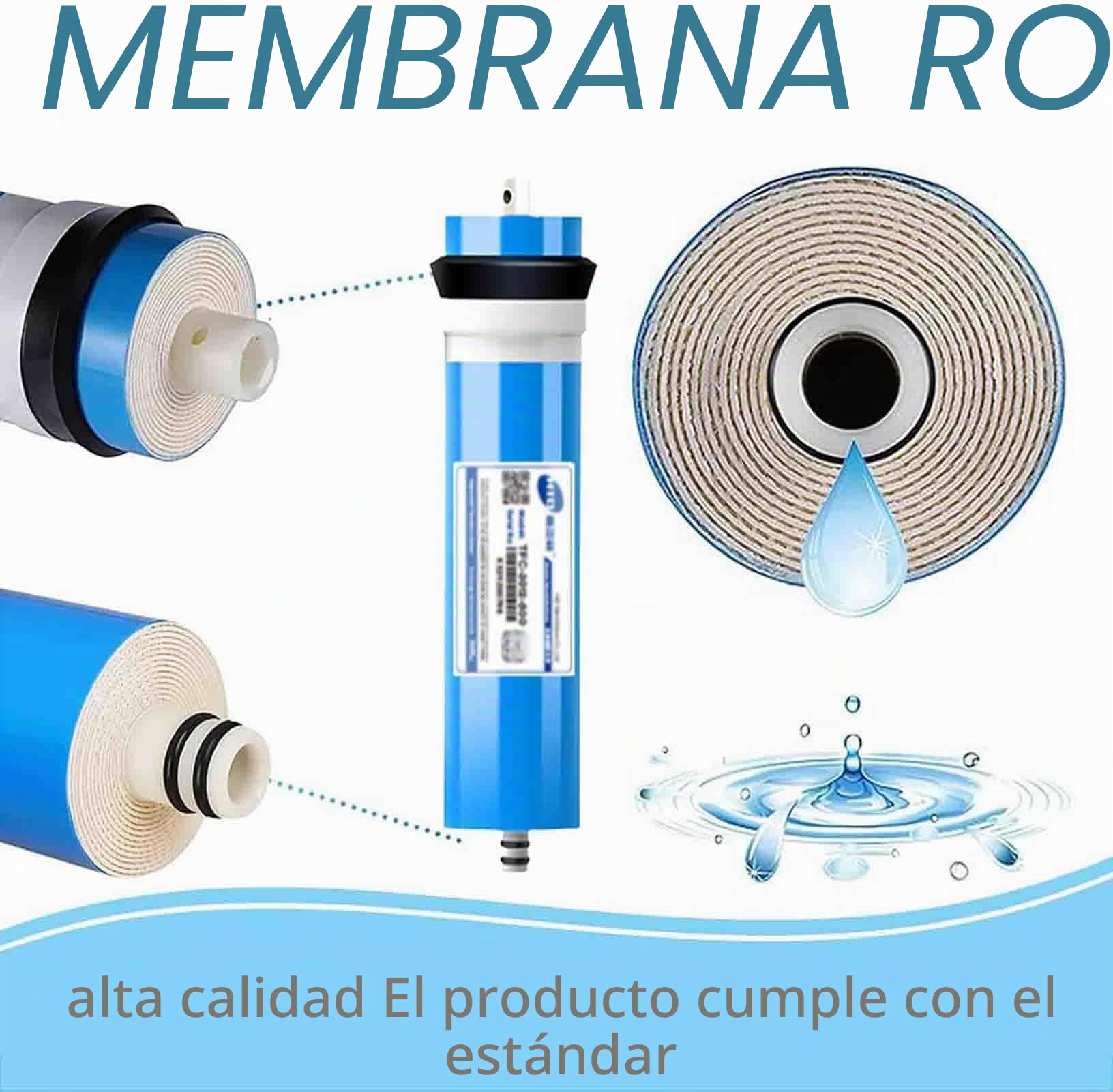 Membrana Osmosis Inversa Filtro De Agua De Membrana Compatible 600 GPD Membrana De Ósmosis Inversa Recambio Certificado Elimina 98% De Contaminantes En Agua,2 pcs,3013/600GPD