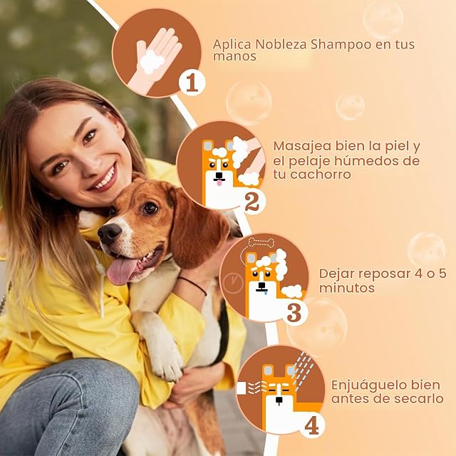 Foto 7 de 7 de Nobleza-Champú para Perros y Gatos de Agua con Citronela Hipoalergénico,Calma Champú Repelente Antipulgas…