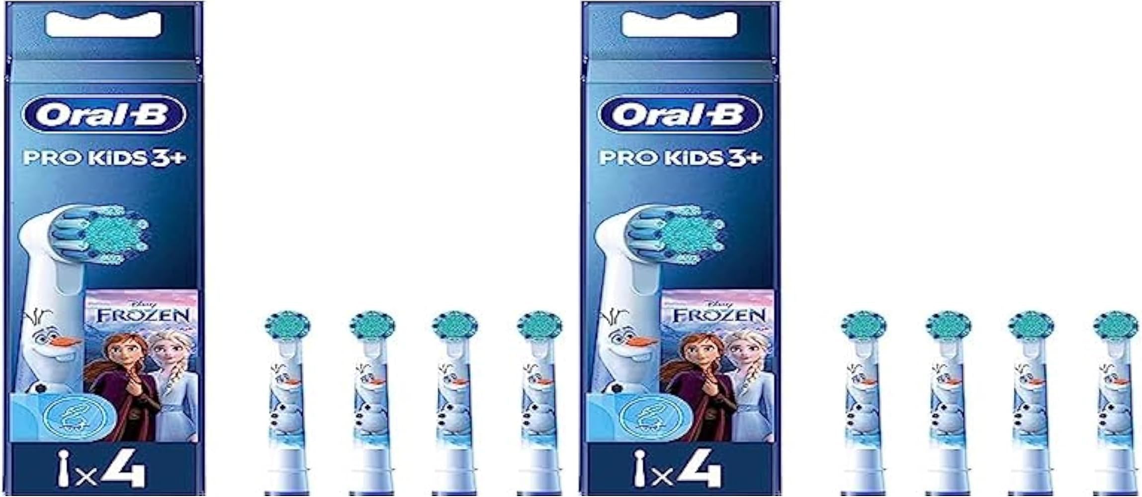 Oral-B Pro Kids Electric Toothbrush Head, with Disney Frozen Characters, Extra Soft Bristles, for Ages 3+, Pack of 8 Toothbrush Heads, White