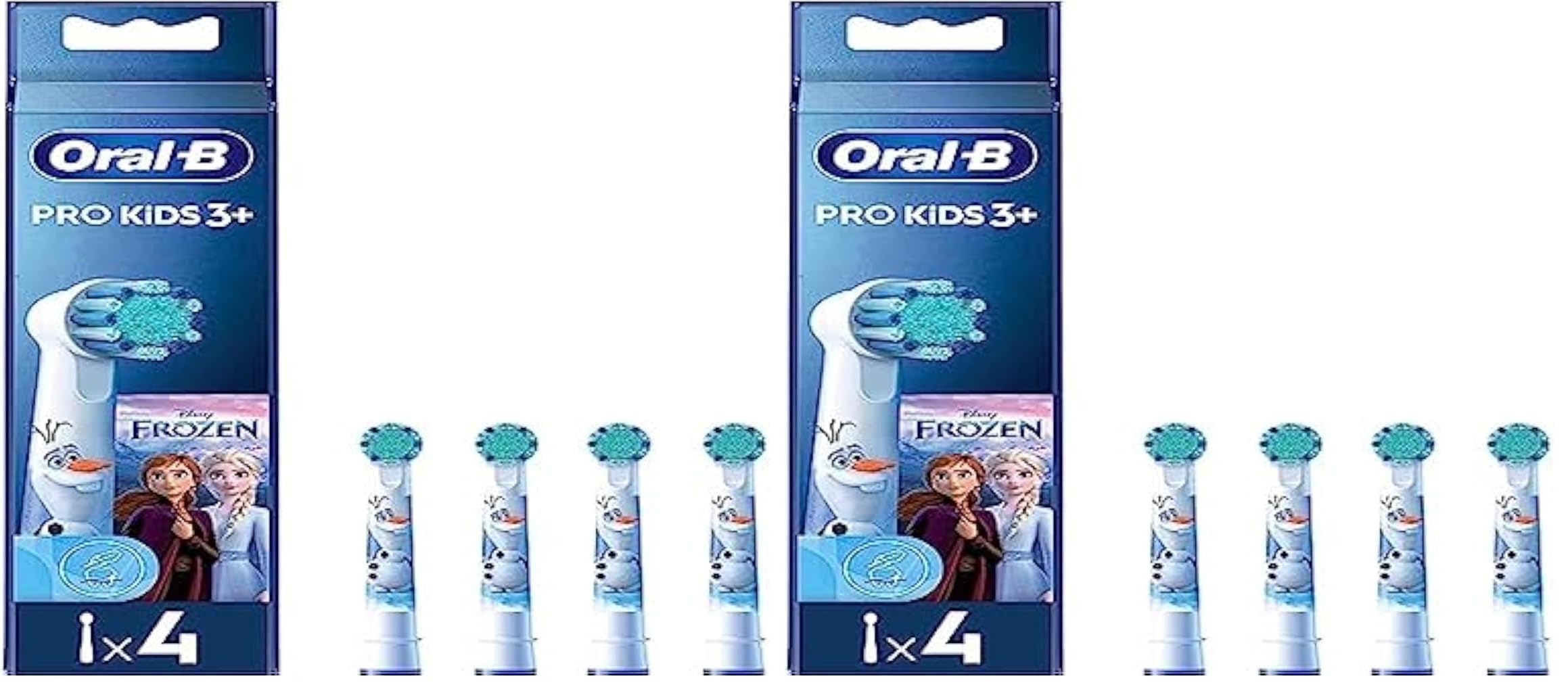 Oral-B Pro Kids Electric Toothbrush Head, with Disney Frozen Characters, Extra Soft Bristles, for Ages 3+, Pack of 8 Toothbrush Heads, White