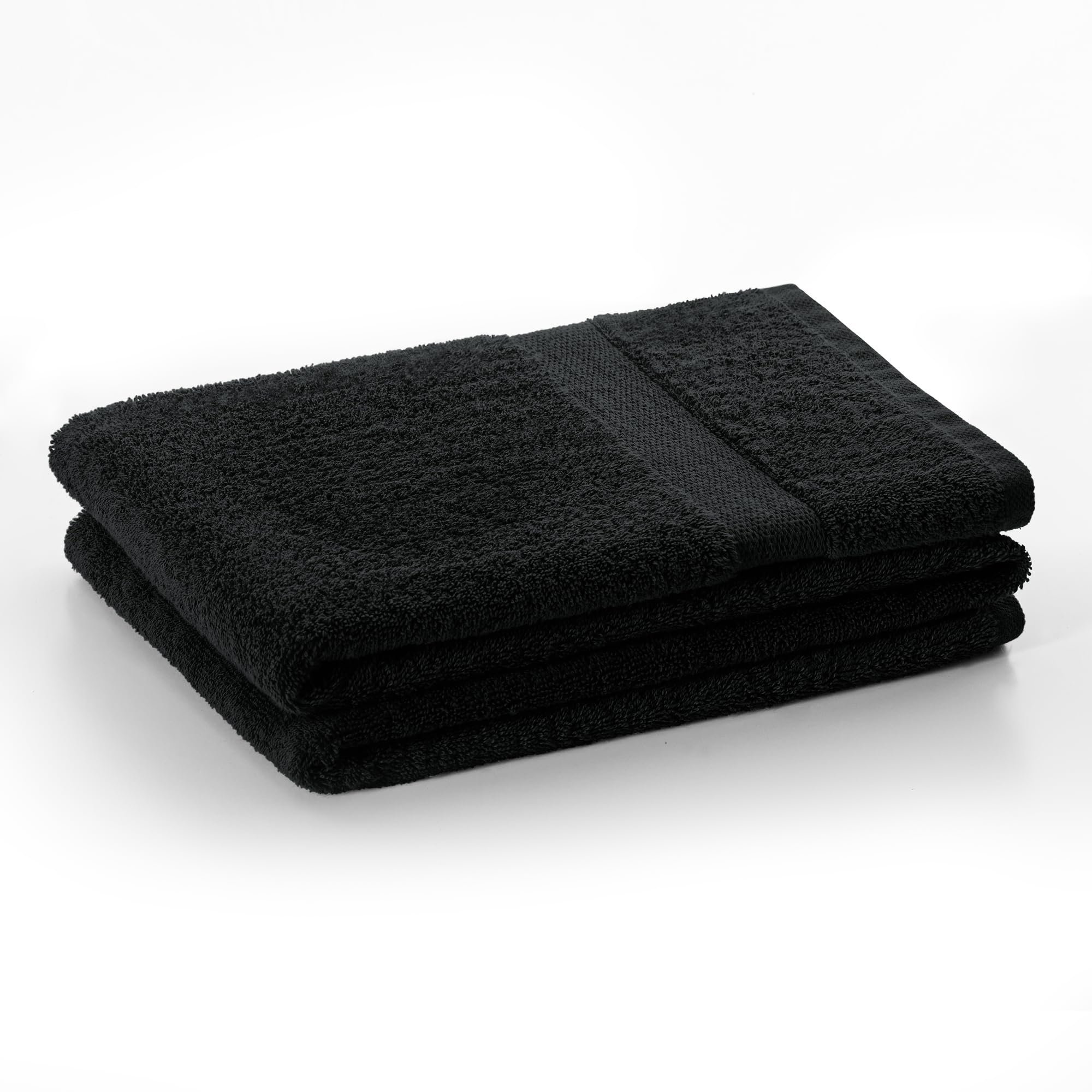 DecoKing Set di 4 asciugamani in cotone di qualità 525 g/m², 50 x 100 cm e 2 teli da bagno 70 x 140 cm, nero assorbenti Marina