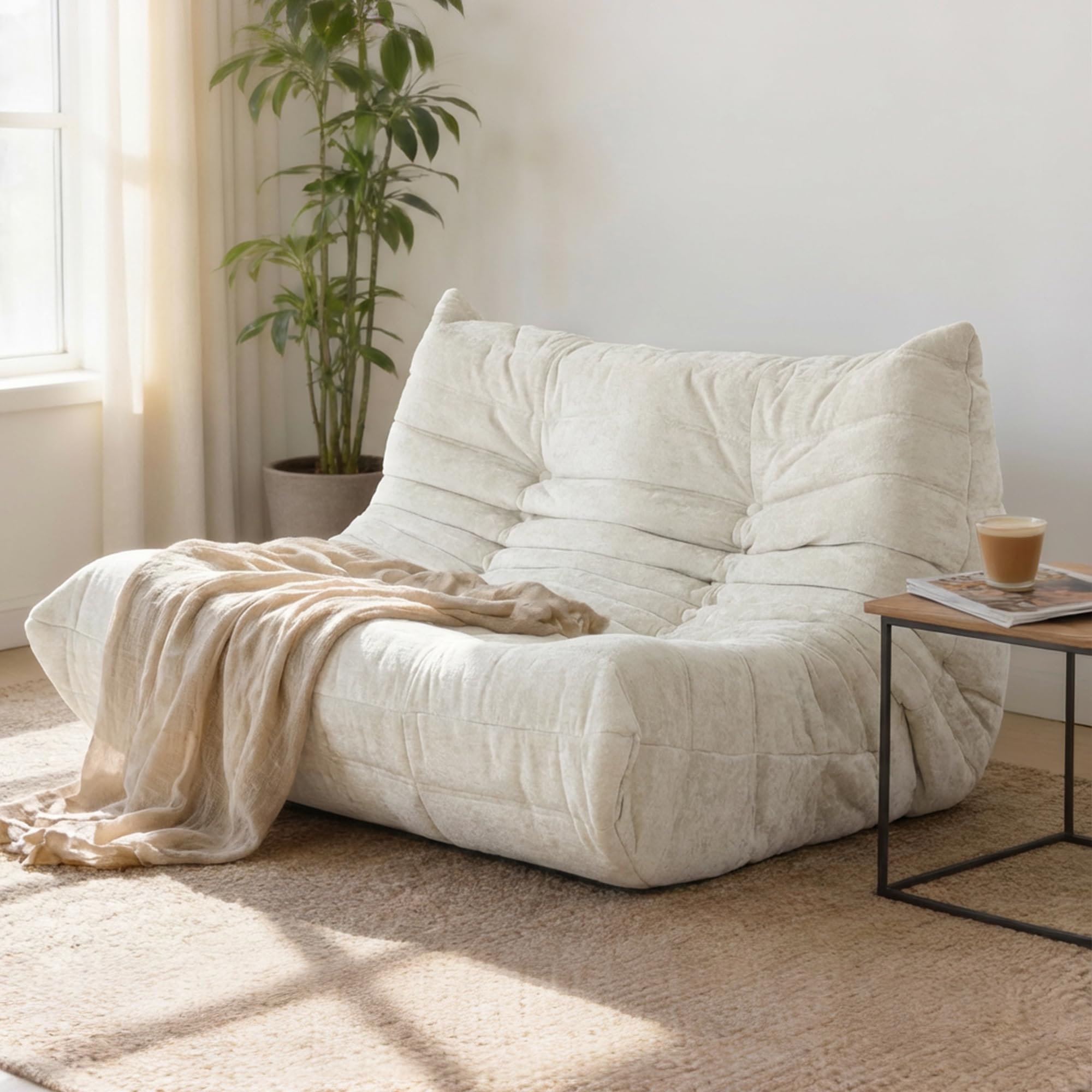 Upvilla Boneless Schaumstoff Couch – bequemes Bodensofa Mit Ergonomischem Design, Ohne Montage, Sitzsack Sofa für Wohnzimmer, Schlafzimmer, Apartment,Gaming & Büro