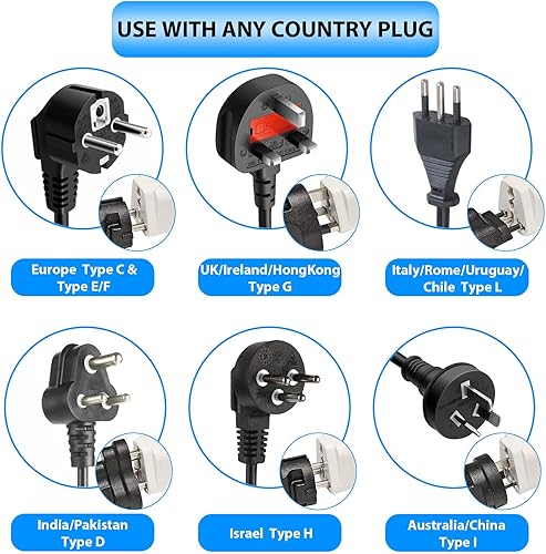 Miniatura 2 de Adaptador de enchufe de Europa a EE. UU., 6 unidades de adaptador de enchufe de Reino Unido a EE. UU., Adaptador de enchufe de India a EE. UU.,