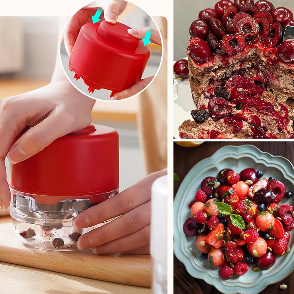 Snocciolatore Per Ciliegie E Olive - In Acciaio Inox Con Coppa In Silicone, Nero - Foto 10