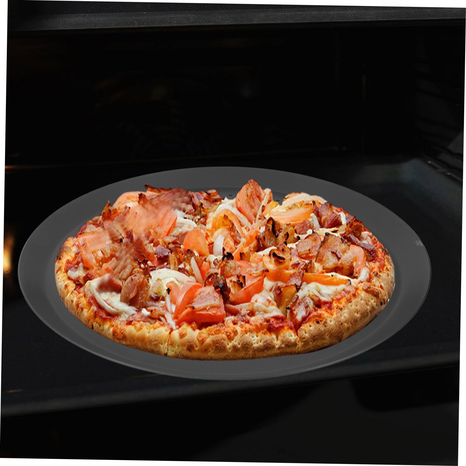 Bandeja para Hornear Pizza Redonda de 11 Pulgadas de Aleación de Aluminio | Antiadherente Agujeros, Circulación Uniforme del Calor, Limpieza Fácil