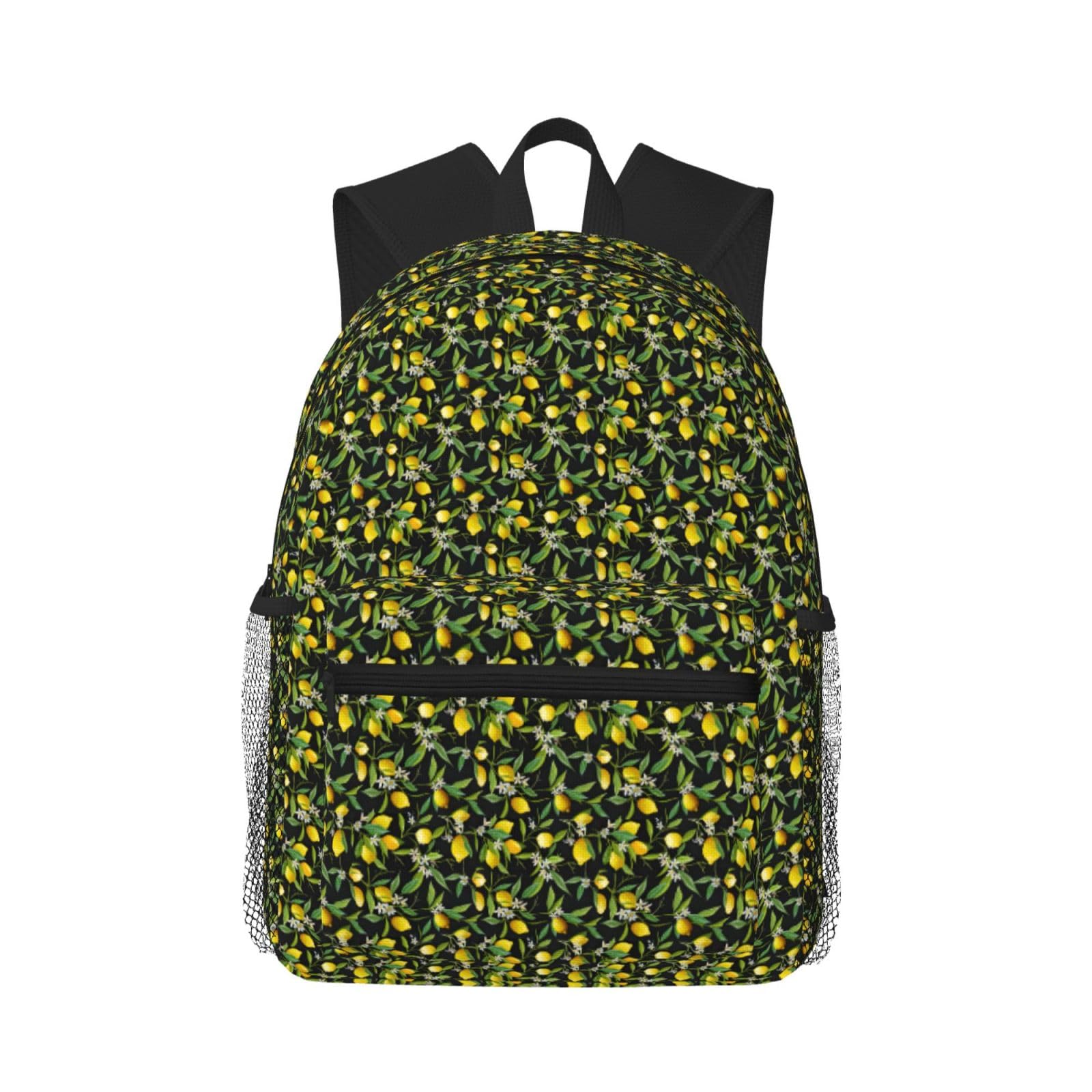 Sac à dos imprimé citron et fleurs avec compartiment PC portable - 8