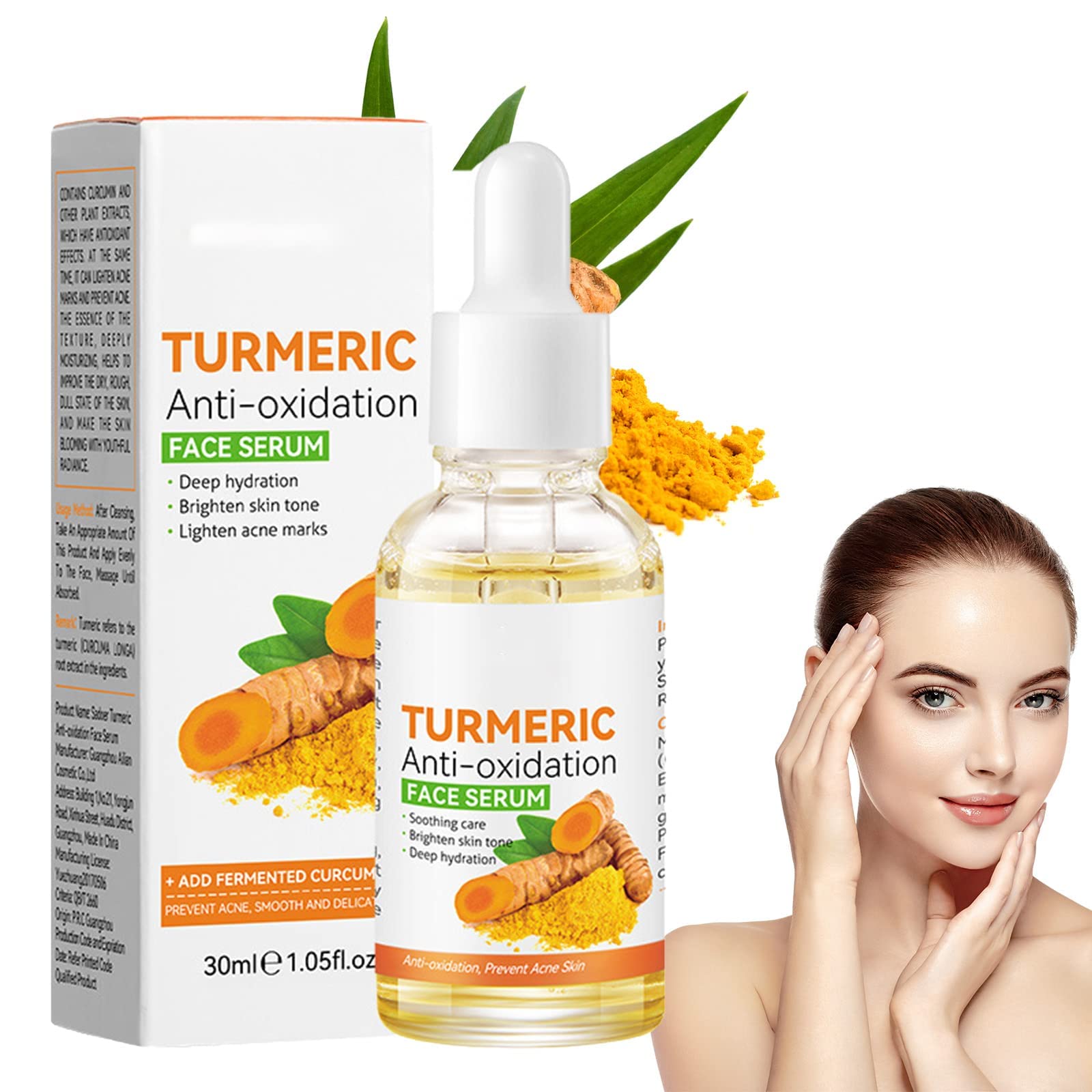JANGOU Turmeric Anti-oxidation Serum, Turmeric Dark Spot Corrector Serum, Natural Turmeric Skin Brightening Oil for Dark Spots, Organic Skin Lightener, Skin Care Moisturizing Repair Serum (1PCS)