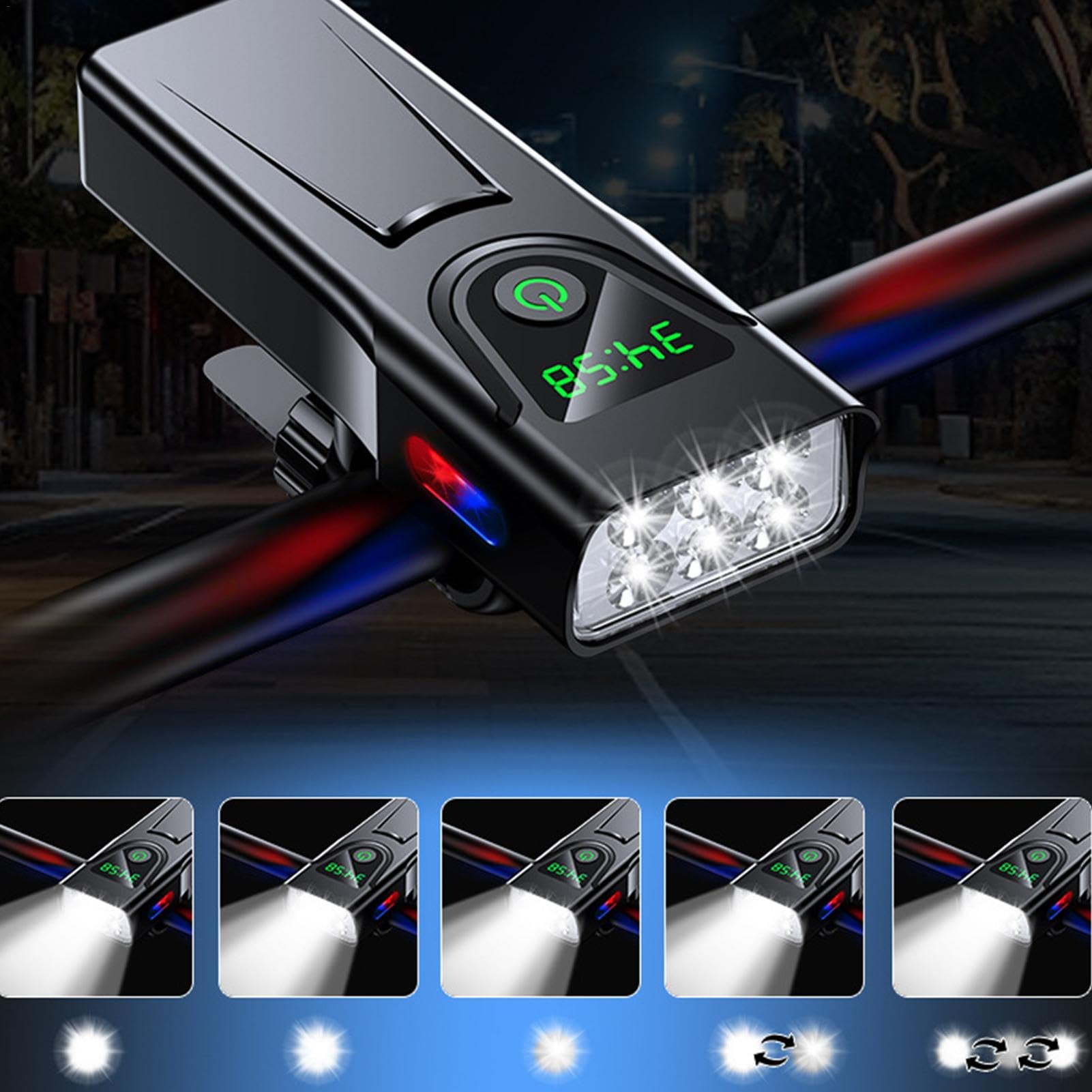 Luce per Bicicletta 5 Modalità Ricaricabile Impermeabile Luce Forte