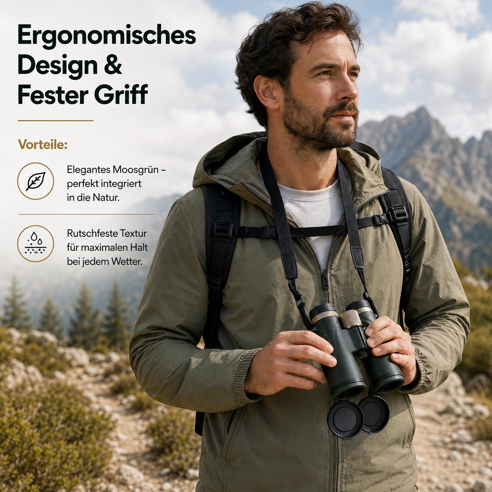 12x42 HD wasserdichtes Profi-Fernglas mit BAK4 Prisma, FMC Linse, Smartphone Adapter & Tragetasche, Easy Focus Weitwinkel – ideal für Vogelbeobachtung, Stargazing, Reisen, Wandern, Jagd & Konzerte