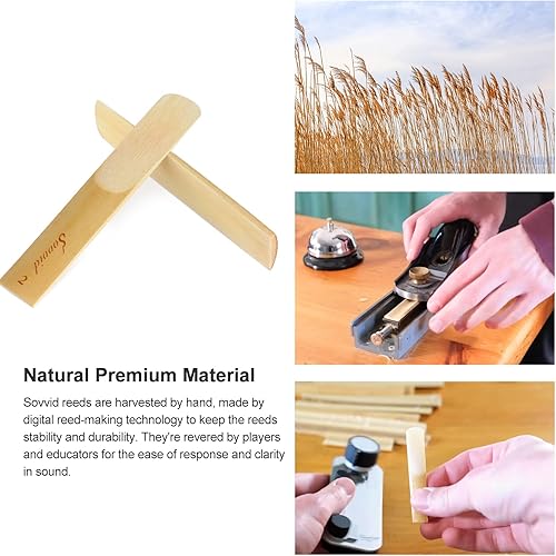 Miniatura 4 de Sovvid Paquete de 10 varillas profesionales de saxofón alto con caja de plástico, varillas de saxofón alto de fuerza 2.0, marcado grabado láser y