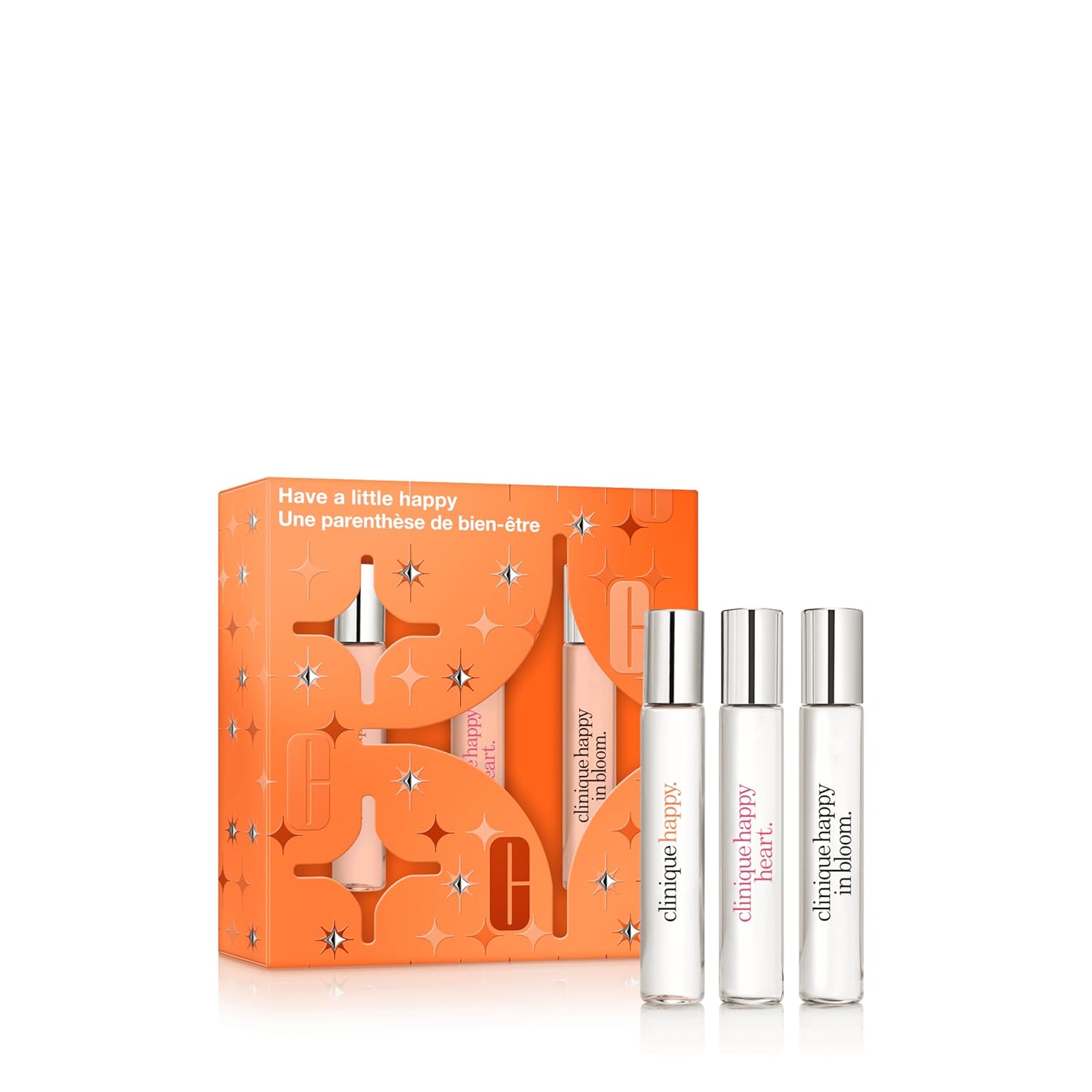 Clinique Happy Eau de Parfum Spray, Have a Little Happy: Perfume Mini Gift Set | Notes of Citrus Bright + Floral Fresh | Includes 3 Travel Size Perfumes | Perfect For Her