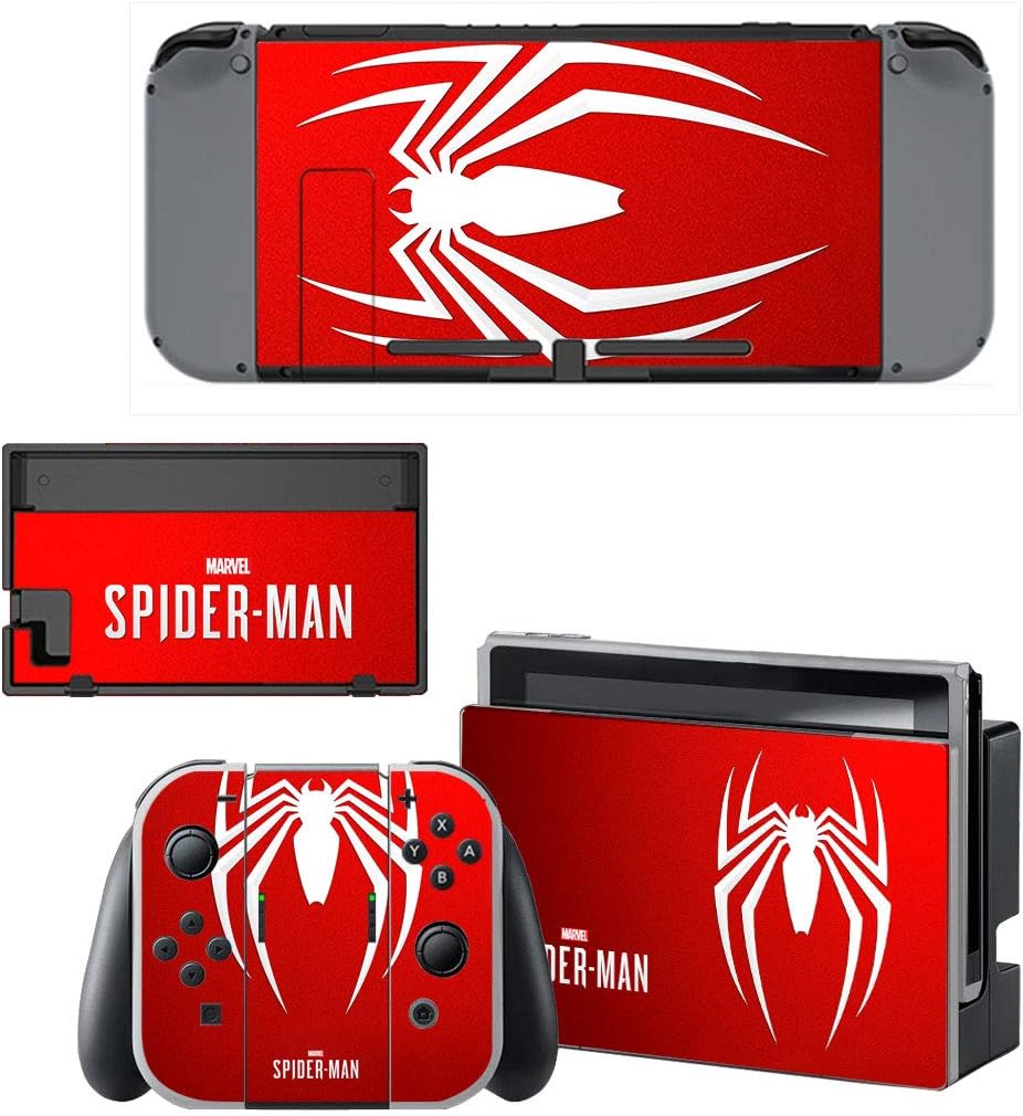 Spiderman Nintendo Switch Skin Wrap Decal Vinyl Sticker Red Spider Man ...