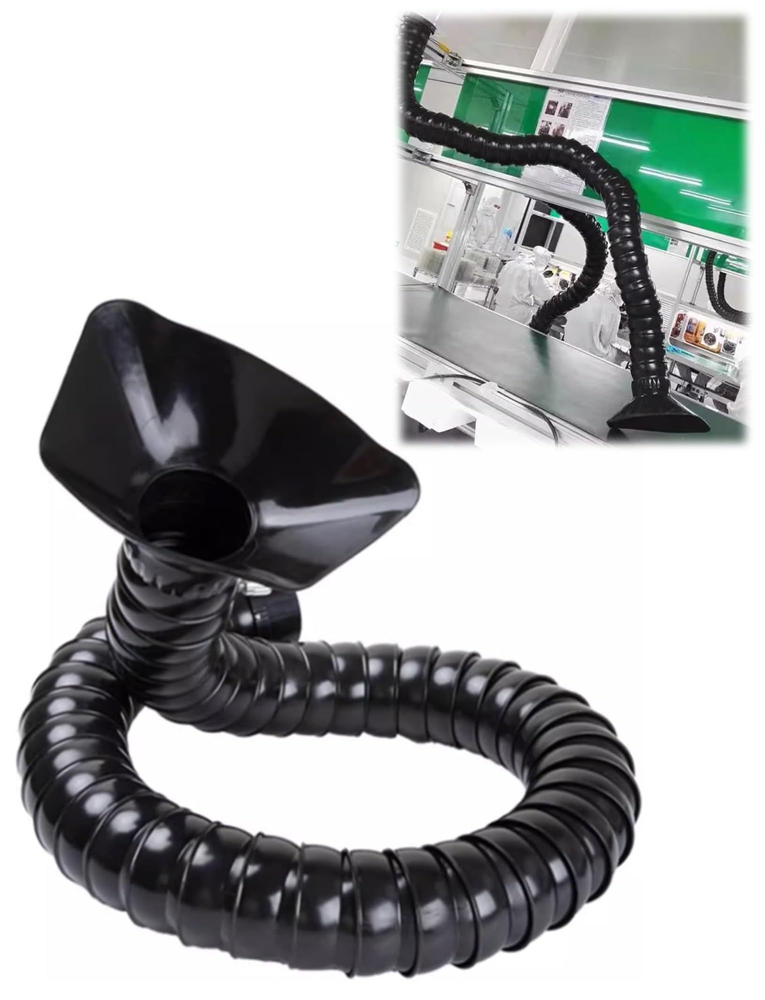 AMZBNEIDI Milageto Fume Extractor Arm Adjustable 2-3 in Industrial Articulated Flexible Hooded Duct Arm, Dust Fume Extraction, Multi-Sizes(75mm,100cm/39.4in)
