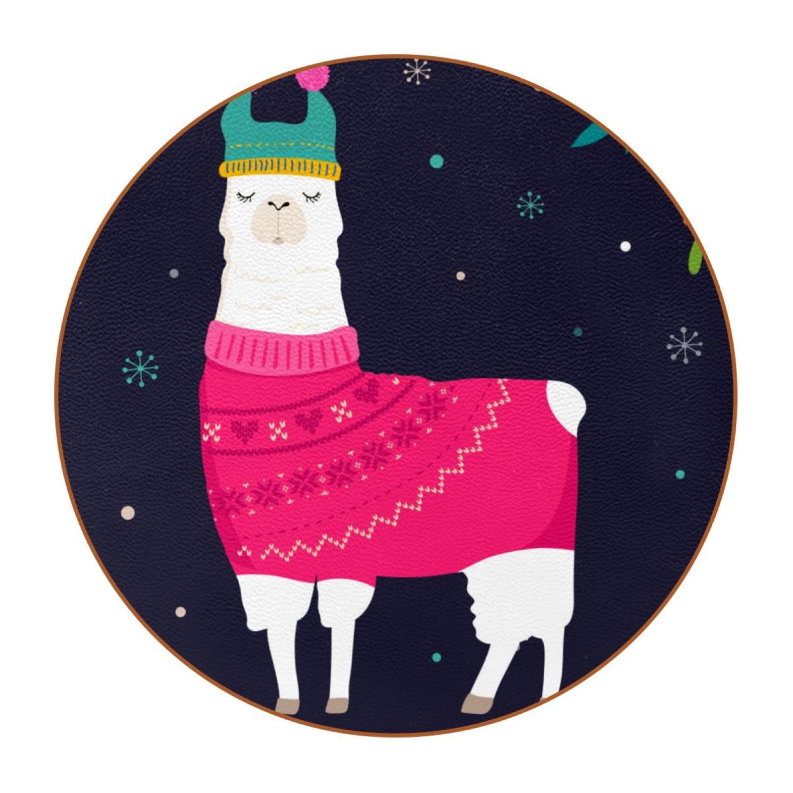 Tapis pour tasses alpaga de Noël lot de 6 sous-verres idée cadeau de fête