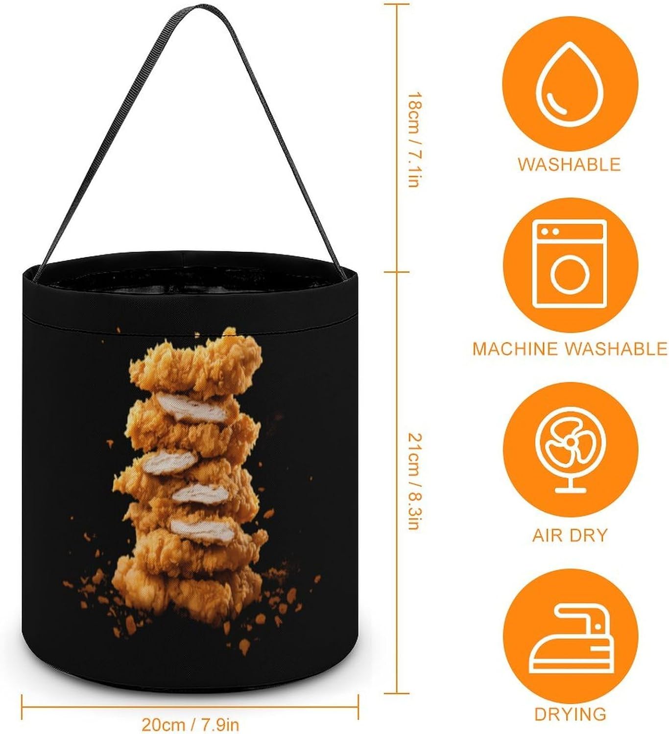 Tendies Chicken Tenders Funny Halloween Treat Baskets for Trick Or Treating Candy Gifts Bags with Handle for Party Supplies image 2