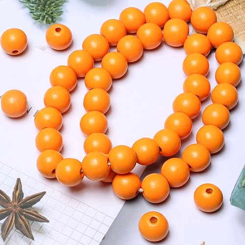 Miniatura 242 de Cuentas de madera redondas blancas de 0.394 in, 300 cuentas sueltas pintadas con espaciadores suaves para manualidades, collares y pulseras