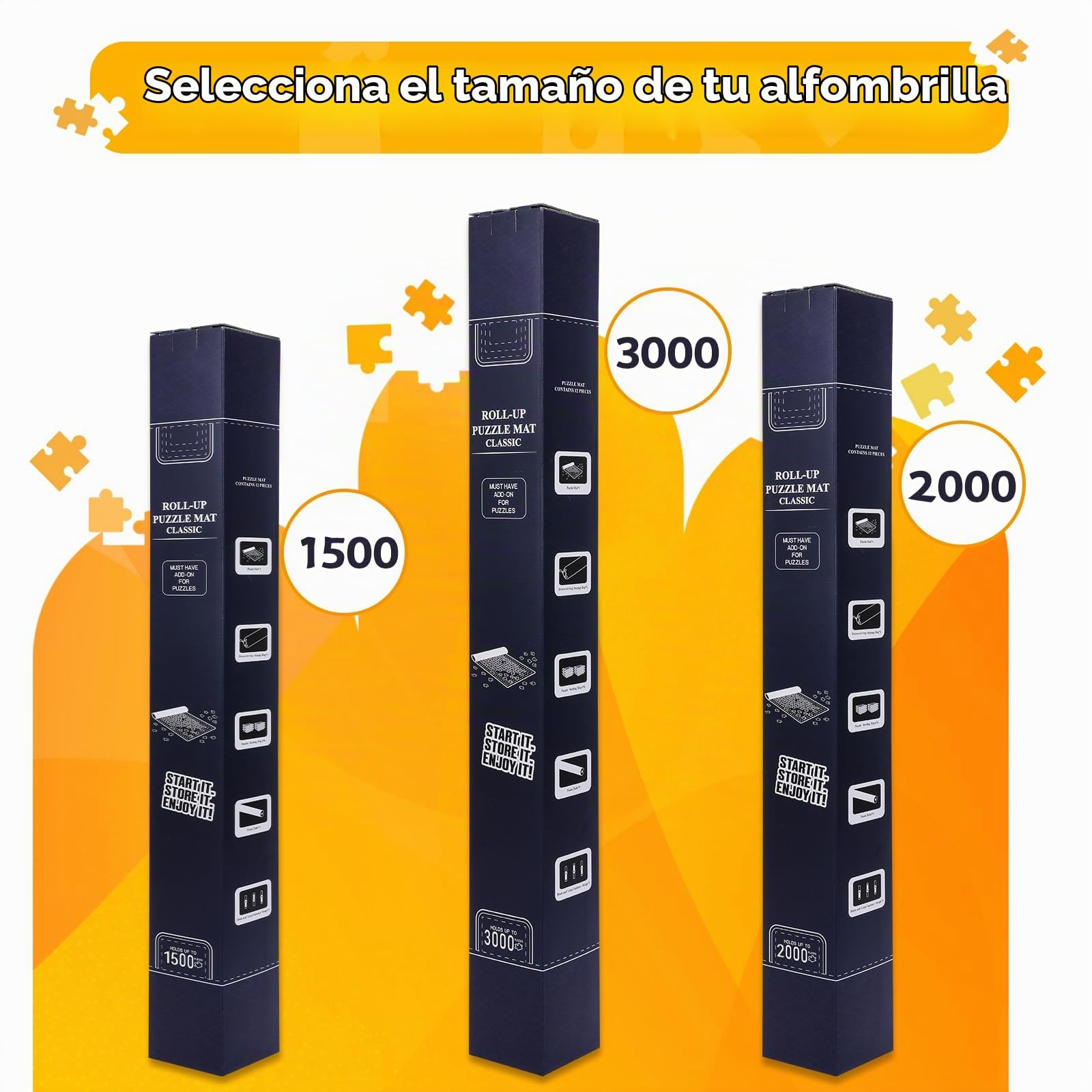 Tapete Puzzle, Tapete para Enrollar Puzzles 3000 2000 1500 1000 Piezas, Accesorios para Guardar Los Puzzles, Jigsaw Puzzle Mat Roll up.