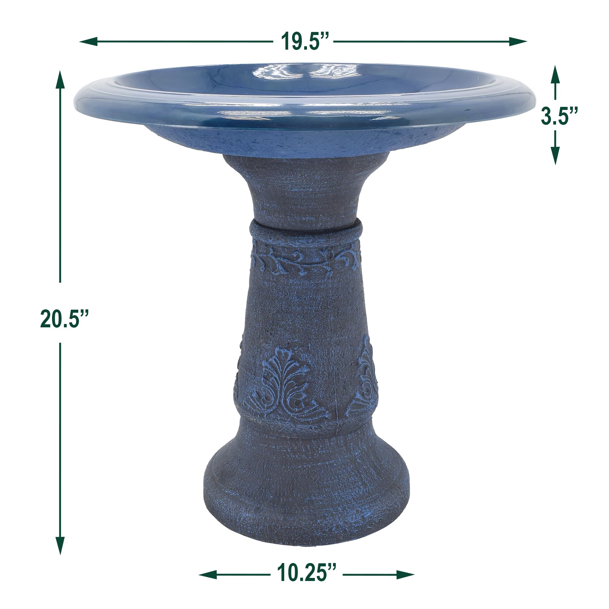 Arcadia Garden Products BB08 - Baño para pájaros de Fibra de Arcilla, Color Azul