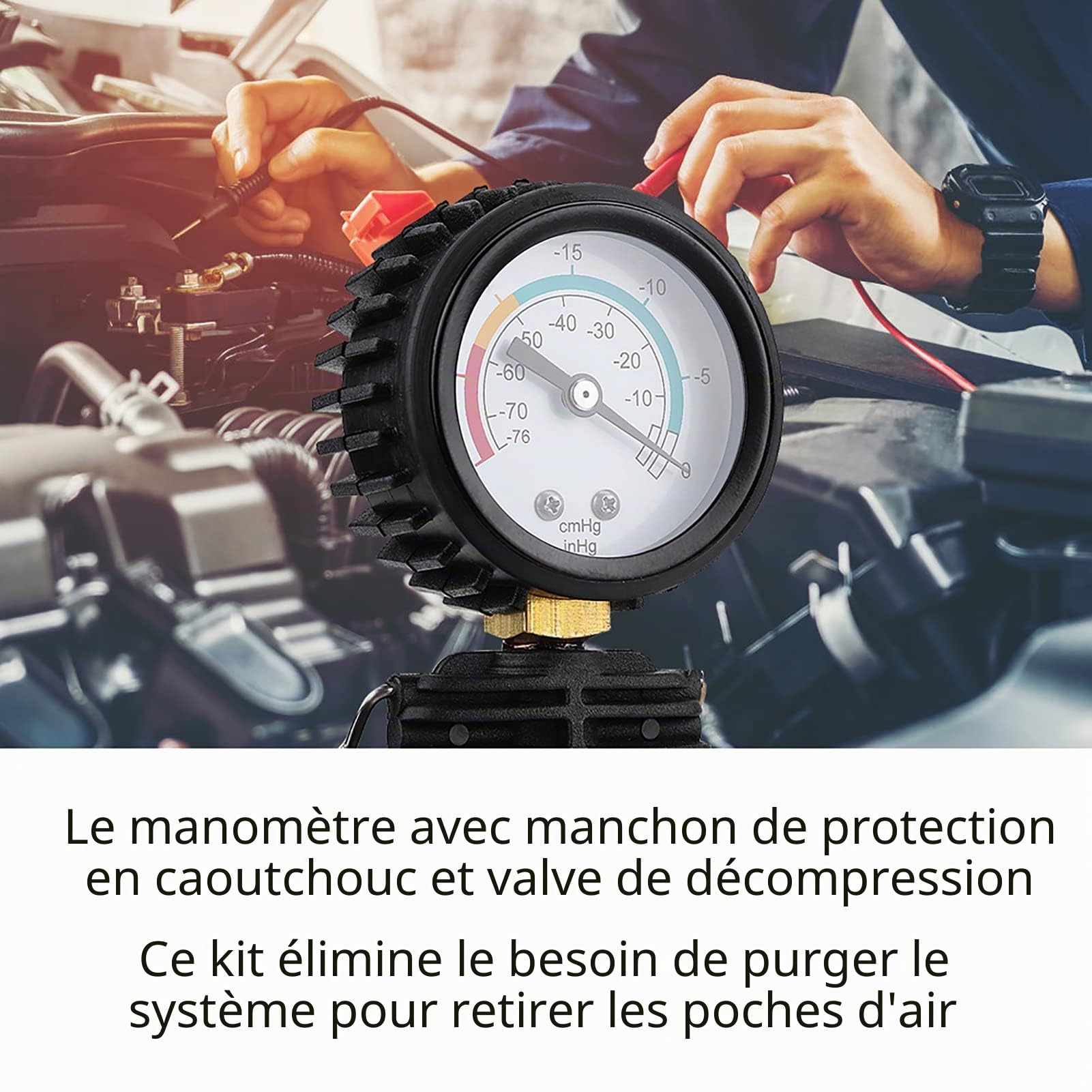 Aramox Kit de Purge et Remplissage du Système de Refroidissement par Vide – Outil Antigel pour Radiateur Auto – Avec Manomètre 90 PSI et Adaptateur Universel – Pour Voiture SUV Camion Léger