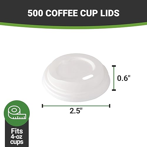 Miniatura 11 de Restaurantware Tapa de taza de café renovable, 4 oz, blanco - plástico PLA