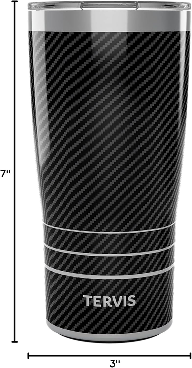 Tervis Traveler Carbon Fiber Pattern Triple Walled Insulated Tumbler Travel Cup Keeps Drinks Cold & Hot, 20oz, Stainless Steel - Image 9