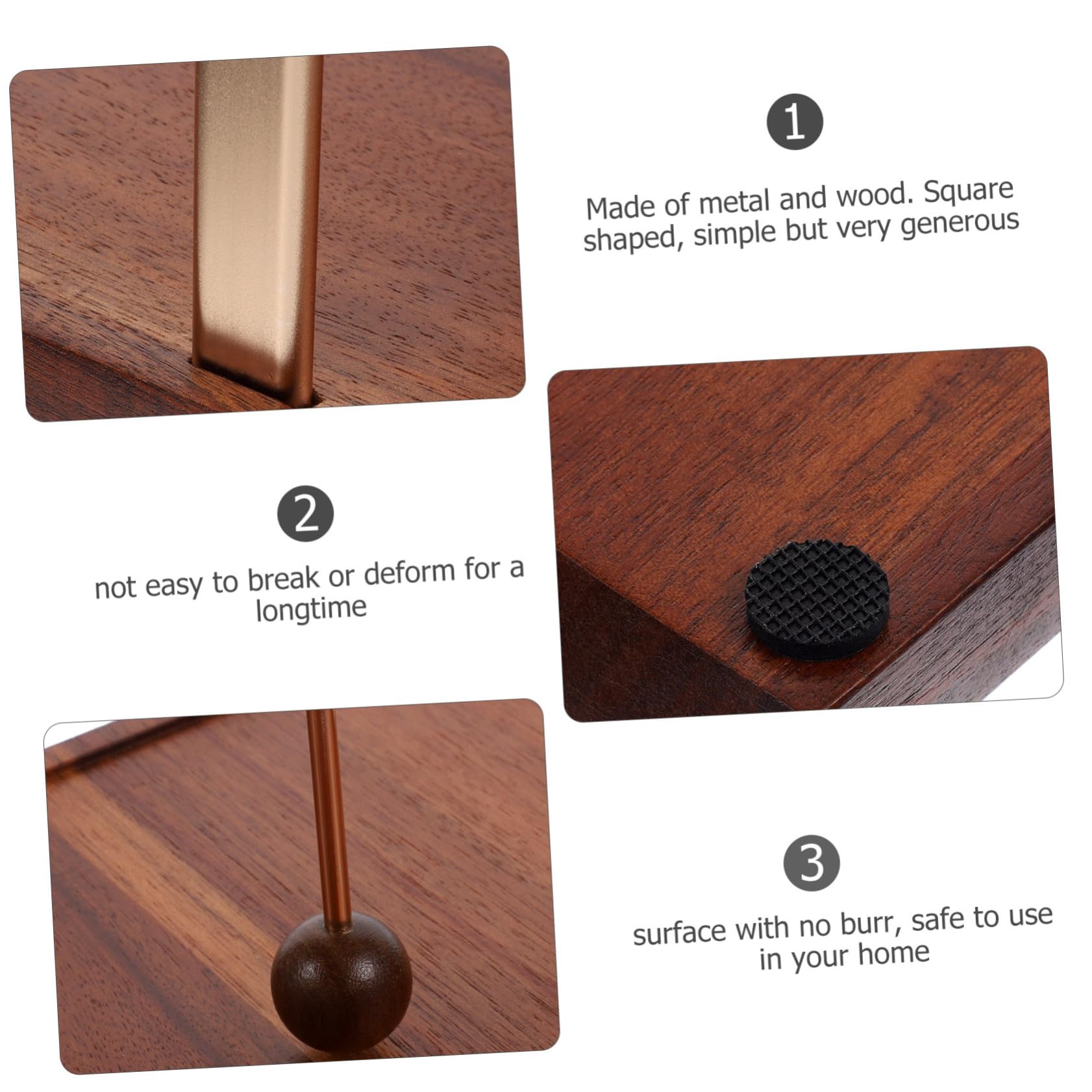 Mipcase Servilletero De Mesa De Comedor Cuadrado Pequeño Madera y Hierro Resistente Moderno Para Hogar Restaurante y Cafetería Organizador De Servilletas Multifuncional