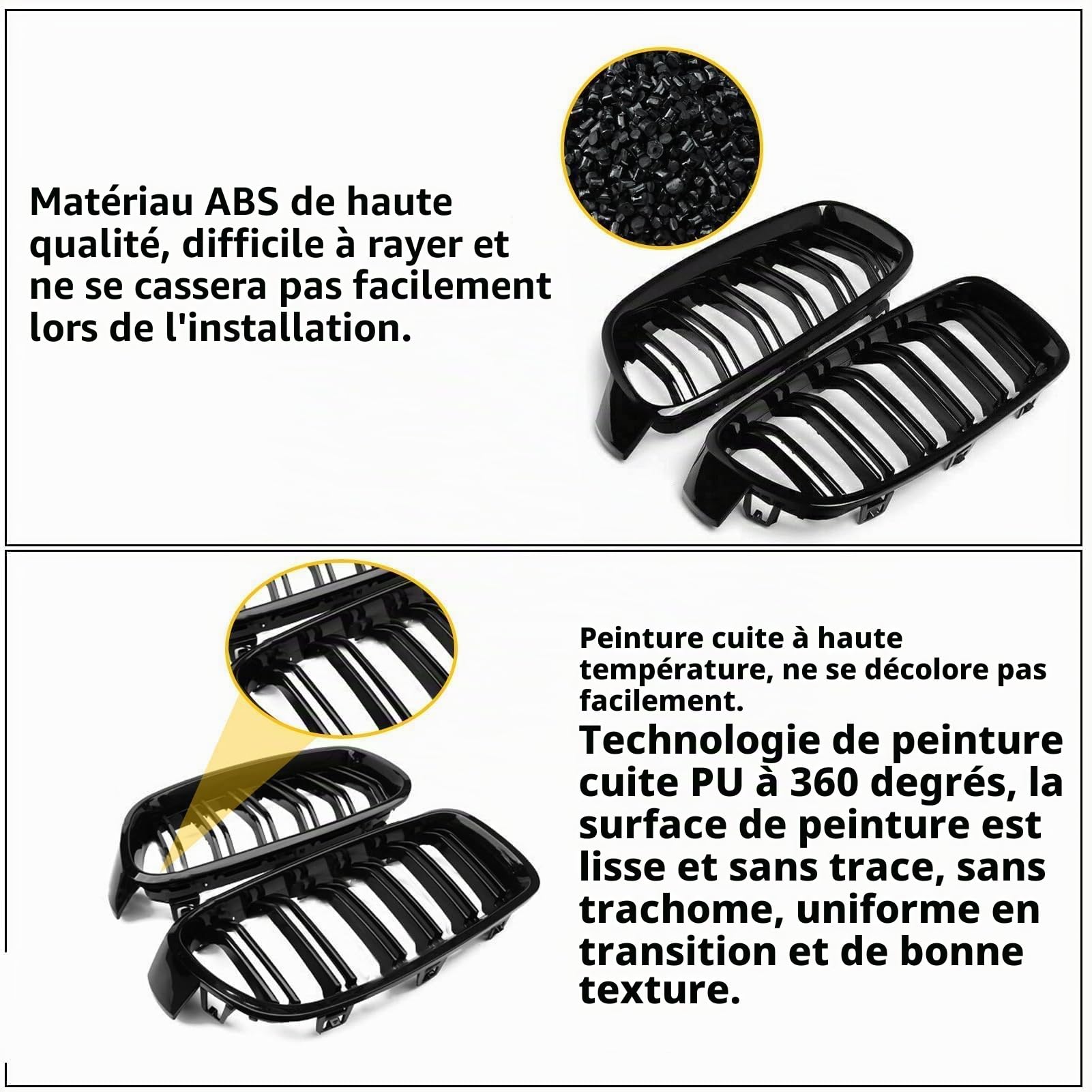 TTCR-II 2PCS Kidney Grille Avant Compatible avec BMW Série 3 F30 F31 F35