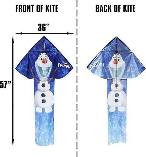 Miniatura 3 de Olaf Kite: deja que tu hijo disfrute del tiempo de juego con la famosa cometa con licencia de Frozen; con fuselaje de fibra de vidrio y velocidad de
