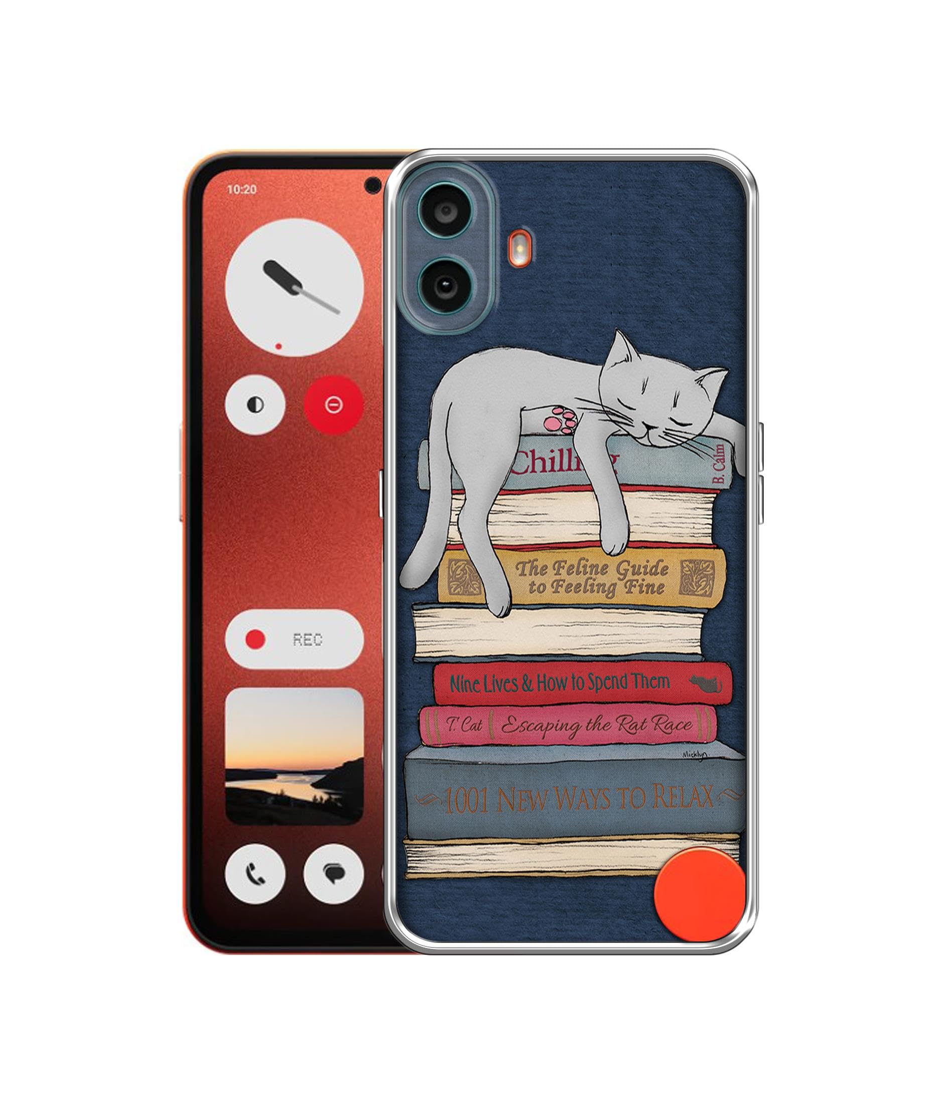 Cat Sleeping On The Books Design Printed Silicon Soft TPU Back Case Cover for CMF by Nothing Phone 1 5G