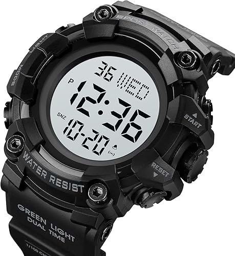Miniatura 8 de Reloj digital para hombre con esfera grande resistente al agua LED para deporte militares