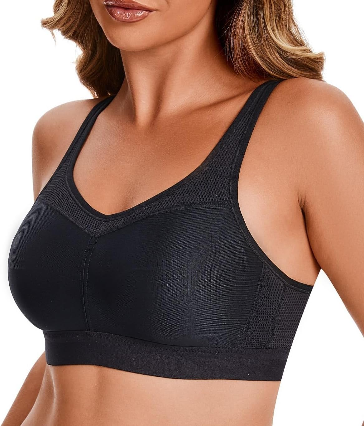 Mastectomy Pocketed Sports Bra - Adjustable Straps and Back Hook & Eye Closure