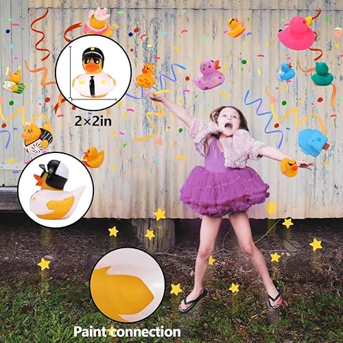 Miniatura 2 de Paquete de 50 patos de goma para niños, juguetes de baño y patos Jeep para pato, patos de goma a granel para niños, accesorios de baby shower