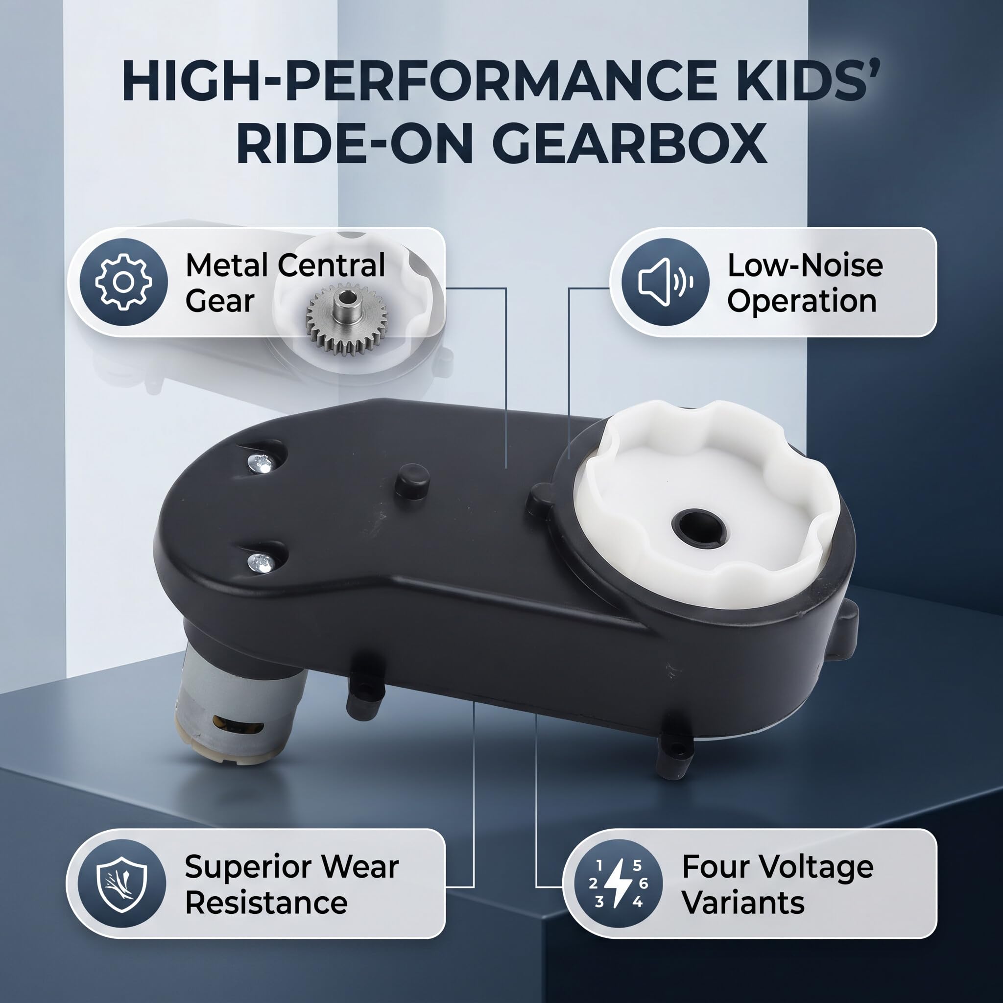 RS390 Jouet Boîte de vitesses Moteur électrique universel pour enfants Voiture Jouet Remplacement Modèle de construction Moteurs (12V16000 rpm)