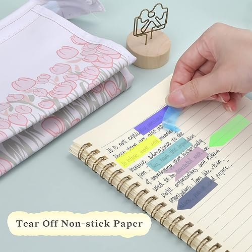 Miniatura 5 de Temiary 1200 pestañas adhesivas transparentes para índice, marcadores de página para anotar libros, pestañas translúcidas de bandera de flecha,