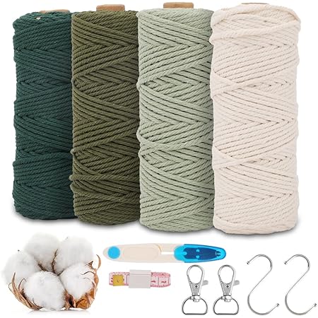 15 Rollen Makramee Garn 2mm - 30m Baumwollkordel Bunt Für DIY Basteln