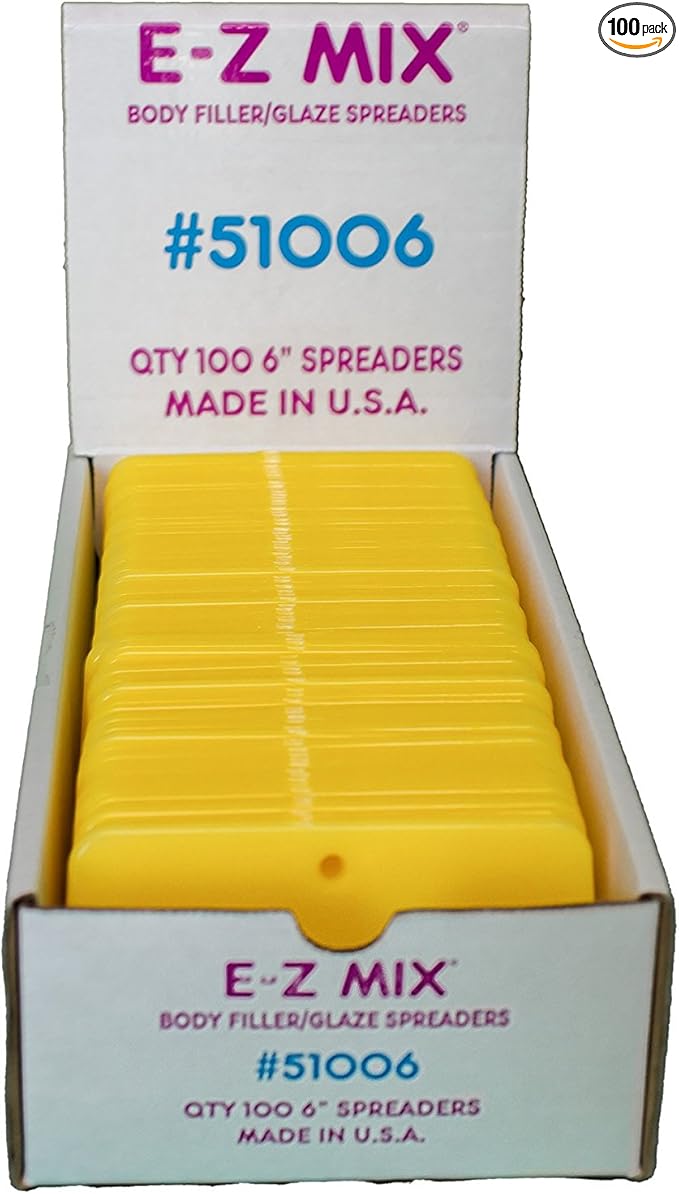 EZ Mix 51000 Yellow 9 Piece Plastic Body Filler Bondo Spreaders Asst 3