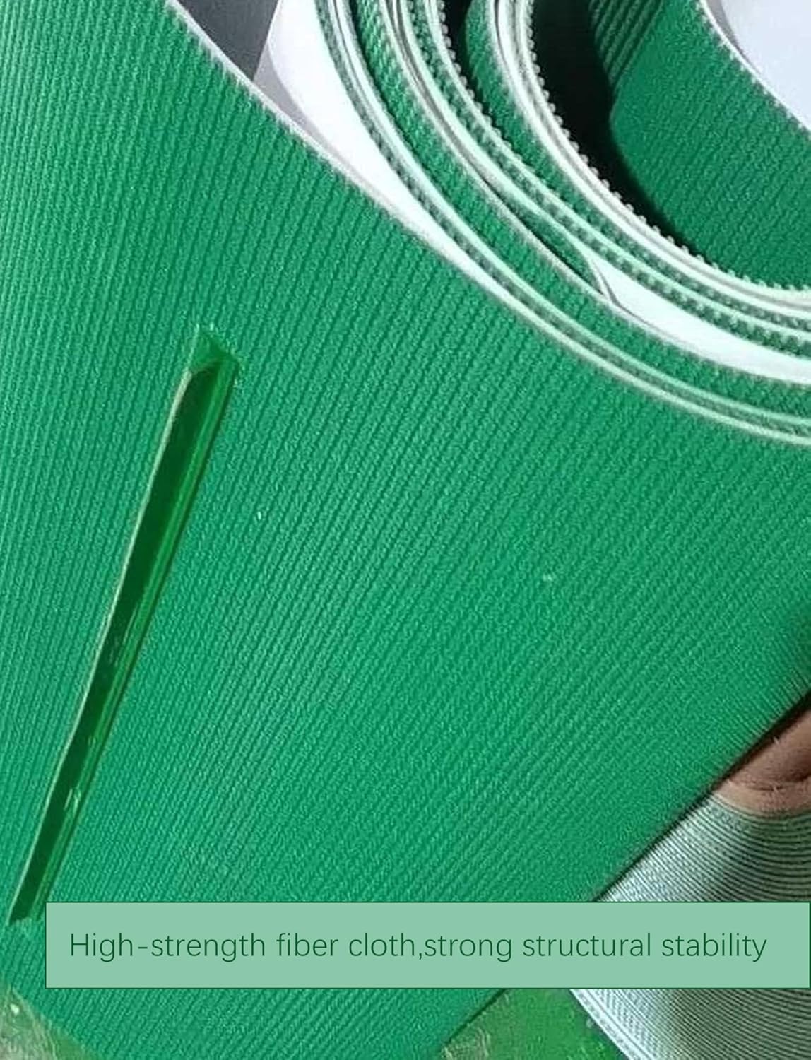 Cinta transportadora industrial de PVC verde de 4 mm de grosor, 120 x 280 cm, material resistente para un transporte eficiente