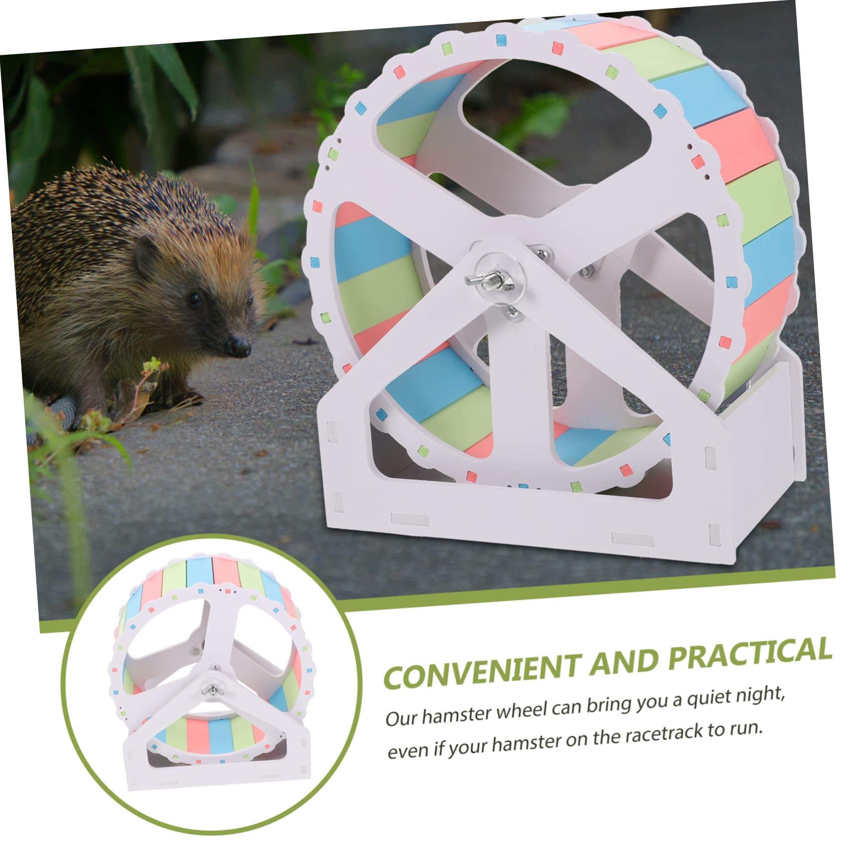 Großes Hamsterrad 21cm aus PVC für Chinchillas und Igel Geräuschloses Kleintierlaufspielzeug für Zuhause und Heimtierbedarf Einfache Selbstmontage