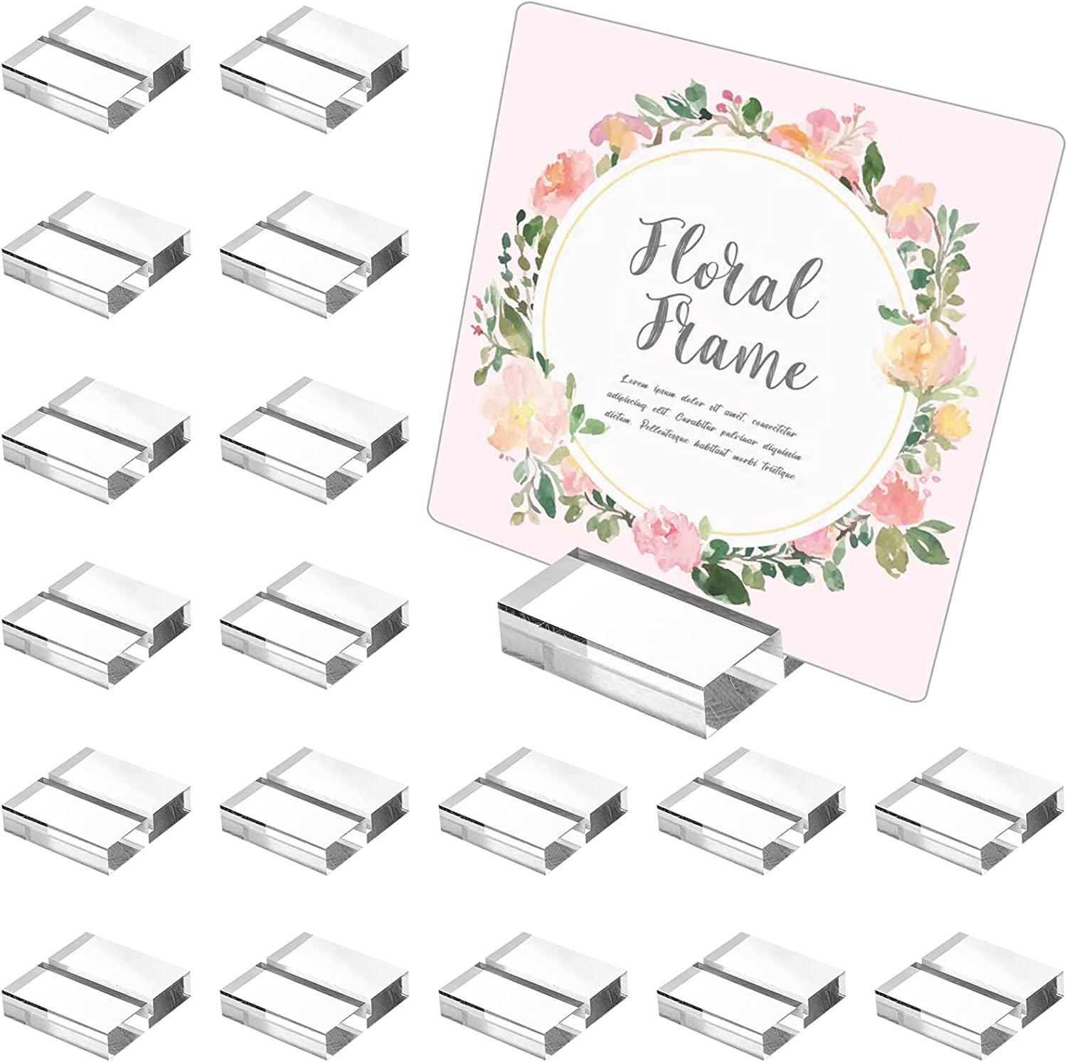 Funngy Supports De Cartes En Acrylique,24 PCS Support Photo Carte Porte Carte Transparent Support Photo Table Table Acrylique Transparente Support Carte Pour Cartes De Mariage Photos Mémos Photos