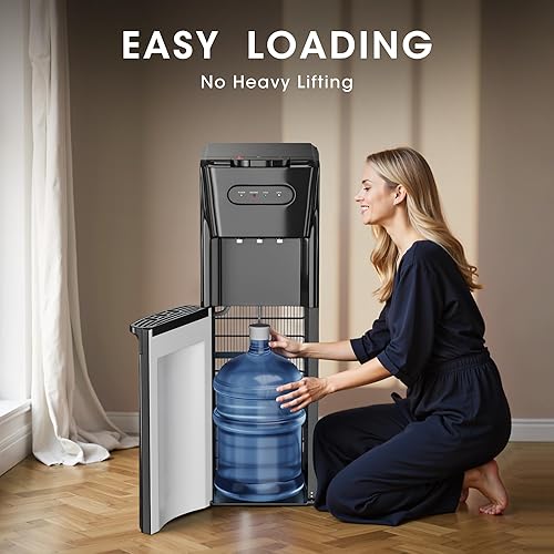 Miniatura 2 de Dispensador de enfriador de agua de carga inferior para botellas de 3 o 5 galones, dispensador de agua con boquillas calientes, habitación y frío