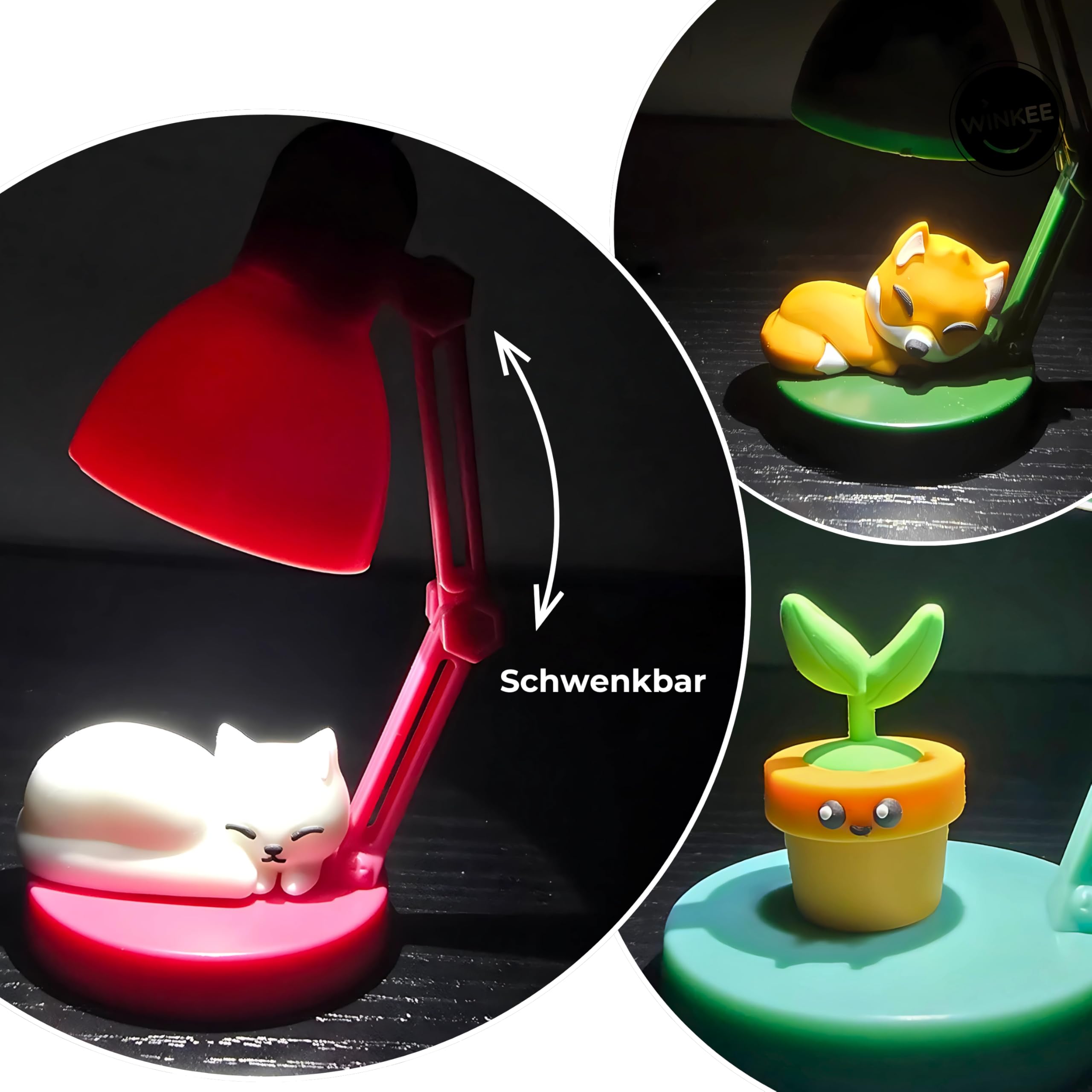 Winkee - Mini Lamp Plant, Fox & Cat, Multicoloured - Image 4